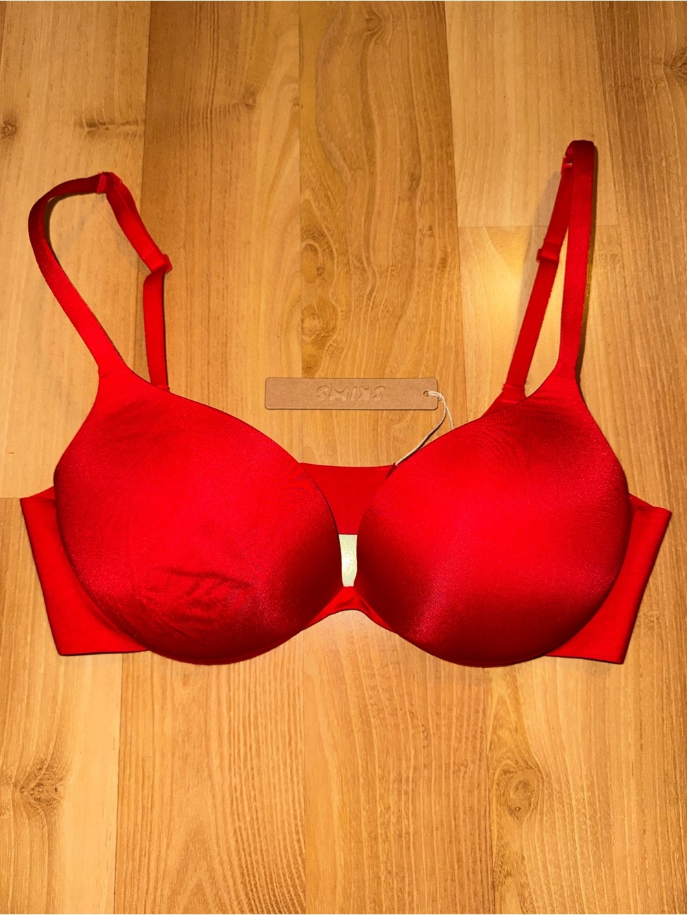 Skims Ultimate Push Up Plunge Bra in Cayenne Red size 34C